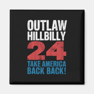 Trump Vance 2024 Outlaw Hillbilly US Flag Vintage Magnet