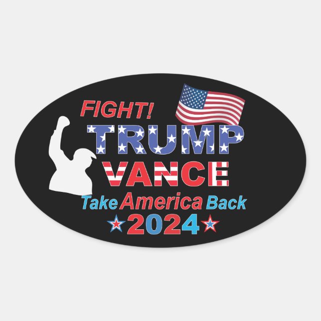 TRUMP VANCE 2024 OVAL STICKER (Front)