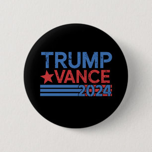 Trump Vance 2024 President 47 USA Vintage 6 Cm Round Badge