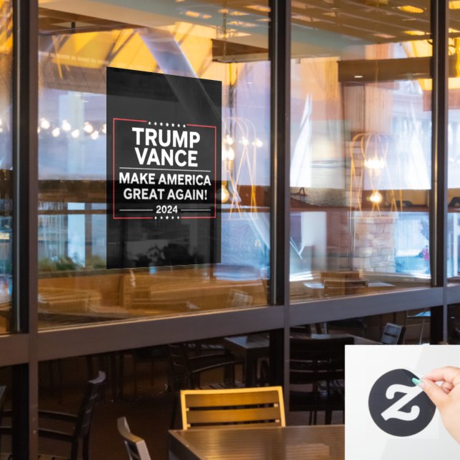 Trump Vance 2024 President JD Vance Vice MAGA (Restaurant Window)