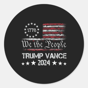 Trump Vance 2024 President Trump Supporter Re-elec Classic Round Sticker