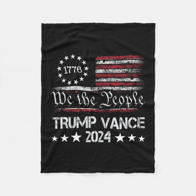 Trump Vance 2024 President Trump Supporter Re-elec Fleece Blanket (Front)