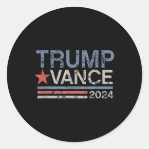 Trump Vance 2024 Retro Stripe Trump Jd Vance  Classic Round Sticker