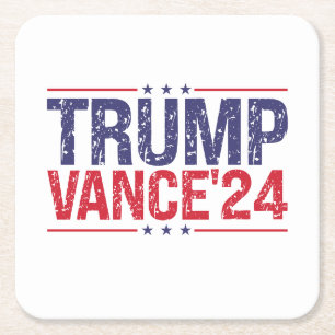 Trump Vance 2024 Square Paper Coaster