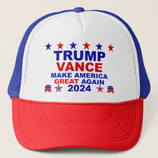 Trump Vance 2024 Trucker Hat (Front)