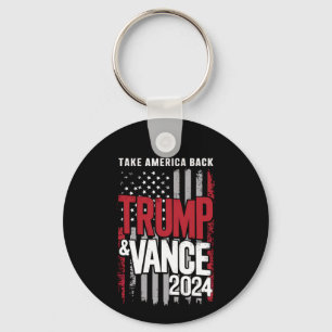 Trump Vance 2024 US Flag Take America Back Key Ring