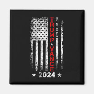 Trump Vance 2024 Us Flag Vintage -take America Bac Magnet