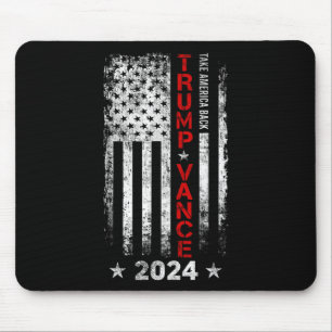Trump Vance 2024 Us Flag Vintage -take America Bac Mouse Pad