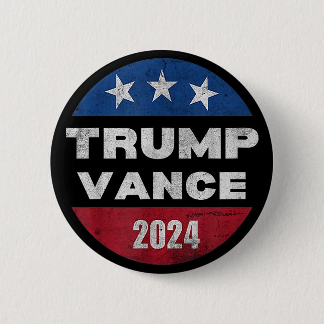 Trump Vance 2024 Vice President VP Election Retro  6 Cm Round Badge (Front)