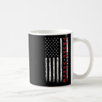 Trump Vance 2024 Vintage Subdued Vertical Flag  Coffee Mug