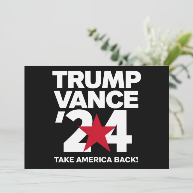 Trump Vance 2024 Vote Trump 2024 Election Invitation (Standing Front)