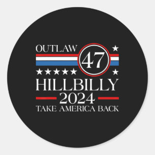 Trump Vance 2025 Donald Trump J.d. Vance Outlaw An Classic Round Sticker