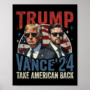 Trump Vance 2025 Donald Trump J.d. Vance Take Amer Poster