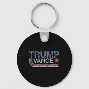 Trump Vance 2025 Vintage Grunge Retro Stripe Retro Key Ring