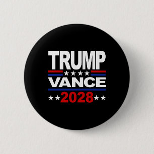 Trump Vance 2028 Republican Third Term President 6 Cm Round Badge