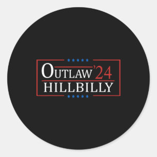 Trump Vance 24 Outlaw Hillbilly Us Flag Vintage Classic Round Sticker