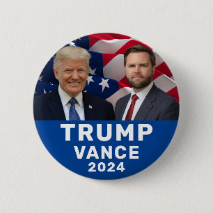 Trump Vance 6 Cm Round Badge