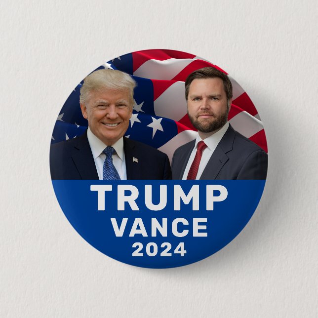 Trump Vance  6 Cm Round Badge (Front)