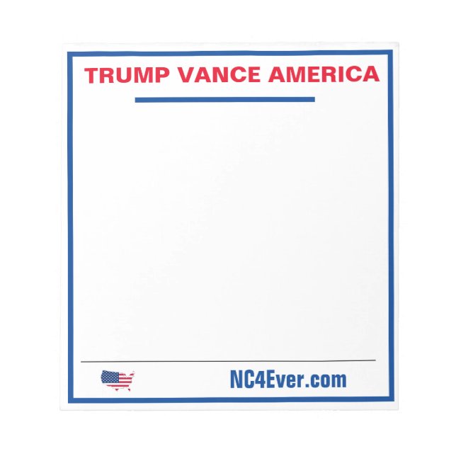 TRUMP VANCE AMERICA Notepad (Front)