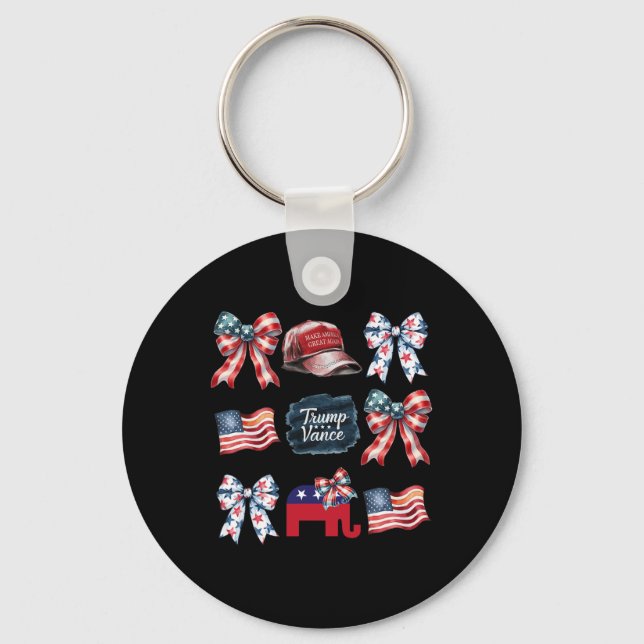 Trump Vance Bow Coquette Vote Presidential 2025 El Key Ring (Front)