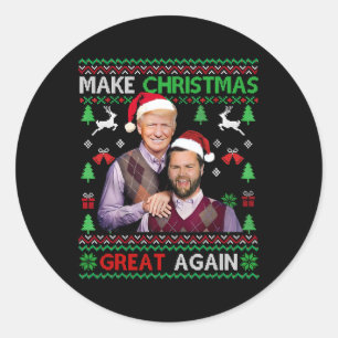 Trump Vance Brothers Funny Make Christmas Great Ag Classic Round Sticker