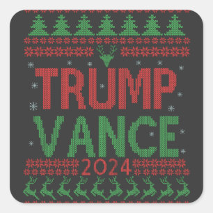 Trump Vance Election Ugly Christmas Sweater Square Sticker