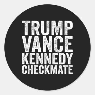 Trump Vance Kennedy Checkmate 2025 Republican Pres Classic Round Sticker
