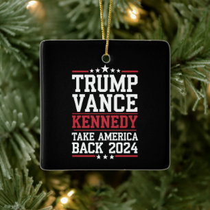 Trump Vance Kennedy Take America Back Again Ceramic Ornament