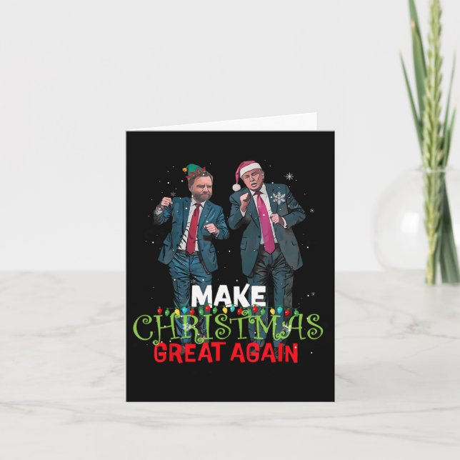 Trump Vance Make Christmas Great Again Daddy's Hom Card (Front)