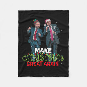 Trump Vance Make Christmas Great Again Daddy's Hom Fleece Blanket