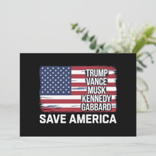 Trump Vance Musk Kennedy Gabbard 2024 Save America Invitation