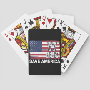 Trump Vance Musk Kennedy Gabbard 2024 Save America Playing Cards