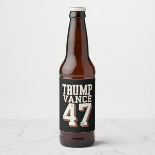 Trump Vance President Vintage Trump Wins Beer Bottle Label
