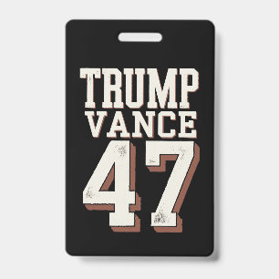 Trump Vance President Vintage Trump Wins ID Badge