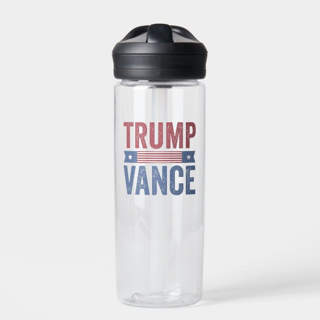 Trump Vance Republican American Election Vote Gift Water Bottle (Front)