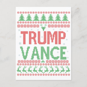 Trump Vance Republican Ugly Christmas Sweater Xmas Postcard