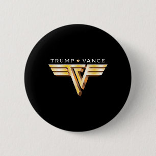 Trump Vance Tv Rocker Gold Logo Vintage Trump Vanc 6 Cm Round Badge