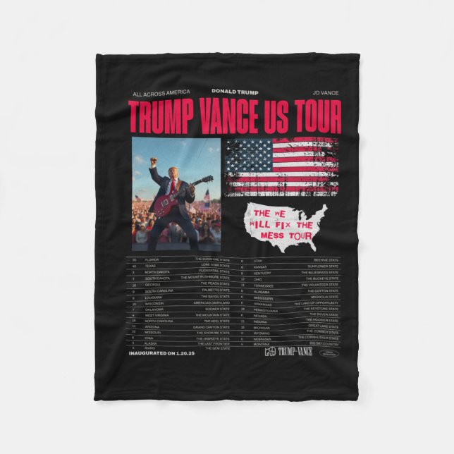 Trump Vance Us Tour  Fleece Blanket (Front)