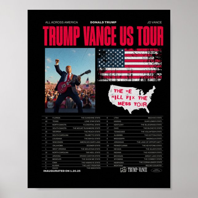 Trump Vance Us Tour  Poster (Front)
