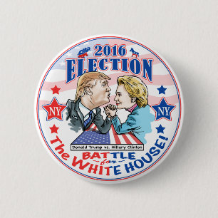 Trump versus Hillary 2016 6 Cm Round Badge