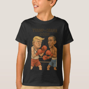 Trump Vs Obama 2028 Boxing Match Funny T-Shirt
