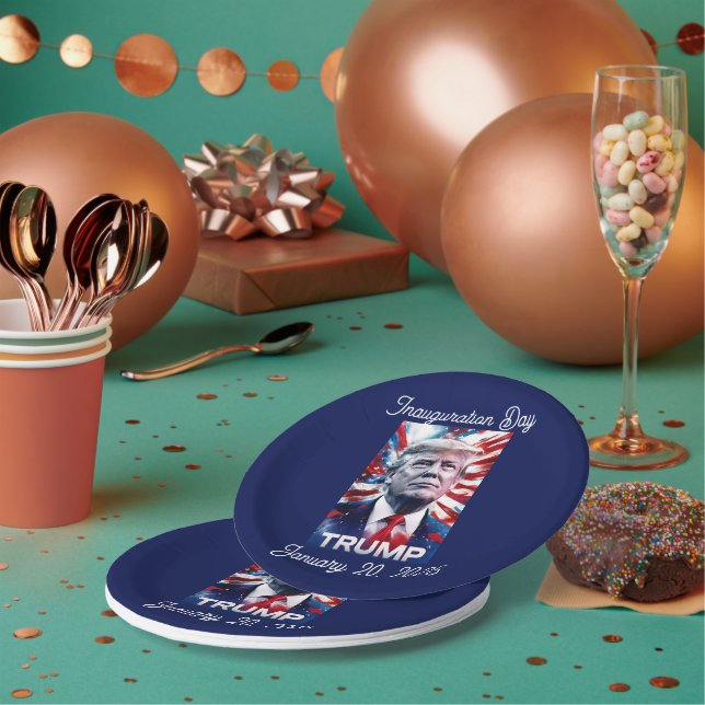 Trump Watch Party Customisable Patriotic Design Paper Plate (Multi)