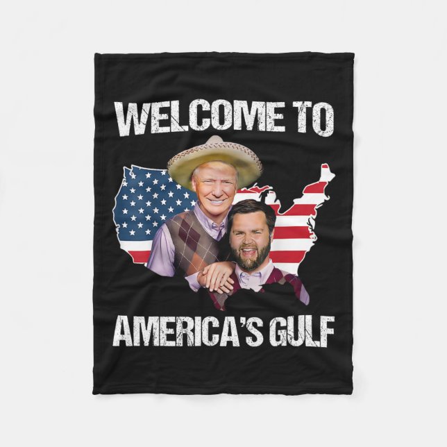 Trump Welcome To America’s Gulf Trump Vance Brothe Fleece Blanket (Front)