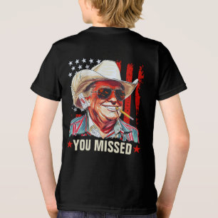 Trump Western  Cowboy You Missed Trump 2024 Boy Tri-Blend Shirt