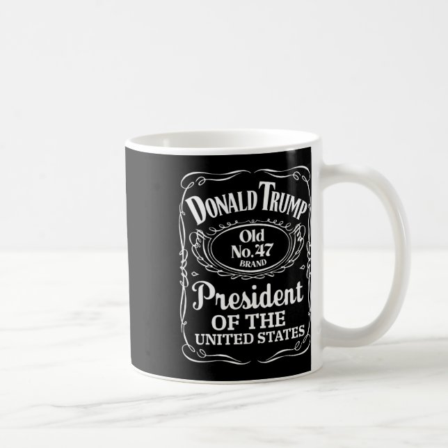 Trump Whiskey Bottle Label Trump 47th President 20 Coffee Mug (Right)