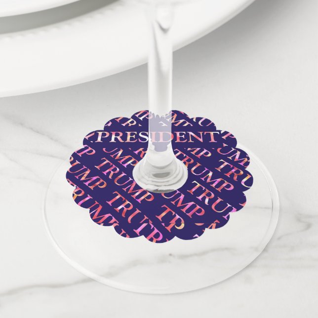 TRUMP WINE GLASS TAG (Close Up)