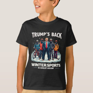 Trump Winter Sports Skiing Snowflake Retro Winter T-Shirt