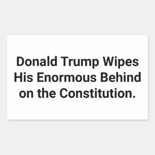 Trump Wipes Rump Constitution Hankamer Artjunkhaus Rectangular Sticker
