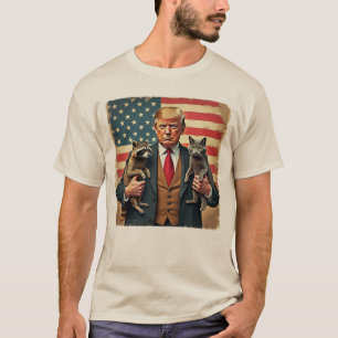 Trump with a Cat Racoon Shirt – Funny trendy Gift