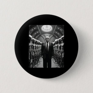 Trump With Aliens Conspiracy Theory Ufo Visitation 6 Cm Round Badge